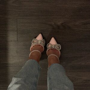 AZALEA WANG  Chic Pink Bow Heels for Women